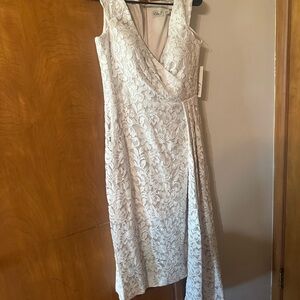 Eliza J Cream High Low Wrap Dress